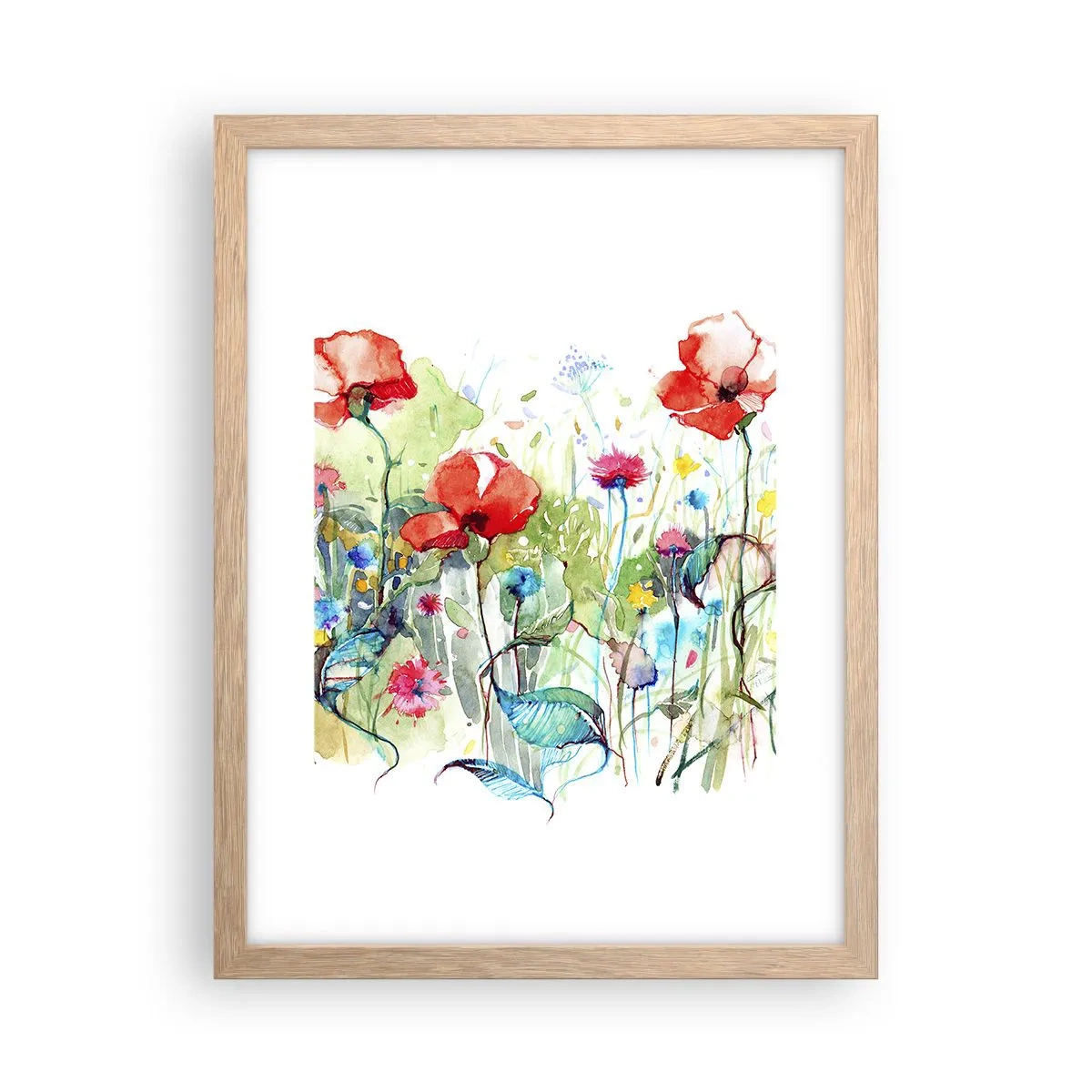 Plakat w ramie jasny dąb - Kwitnąca majem łąka - 30x40 cm