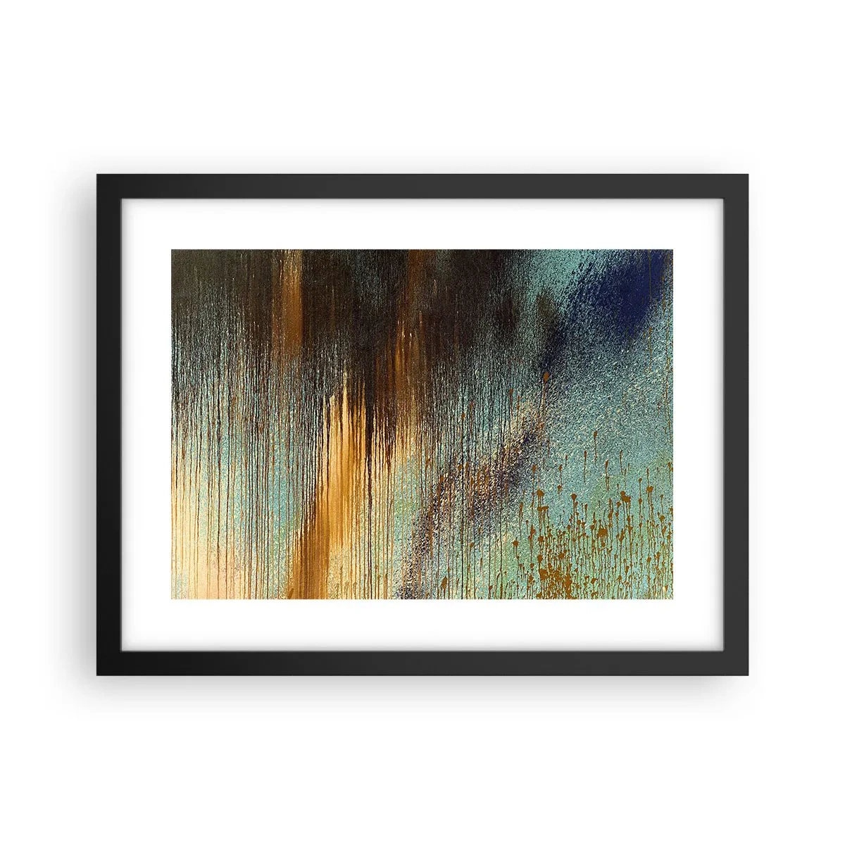 Plakat w czarnej ramie - Nieprzypadkowa barwna kompozycja - 40x30 cm