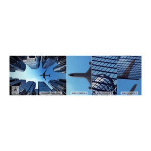 Fototapeta Próbka Premium Canvas - Widok ze szklanego wąwozu - Architektura, Samolot, Miasto - 100x30 cm