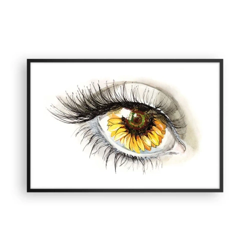 Plakat w czarnej ramie - Spojrzenie gorące jak lato - 91x61 cm