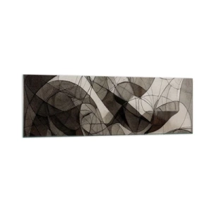 Obraz na szkle - Abstrakcyjny wzór w brązowych i ziemistych tonach - 160x50cm - Cyrkulacja barw ziemi - Nowoczesna dekoracja ścienna do salonu i sypialni ARTTOR