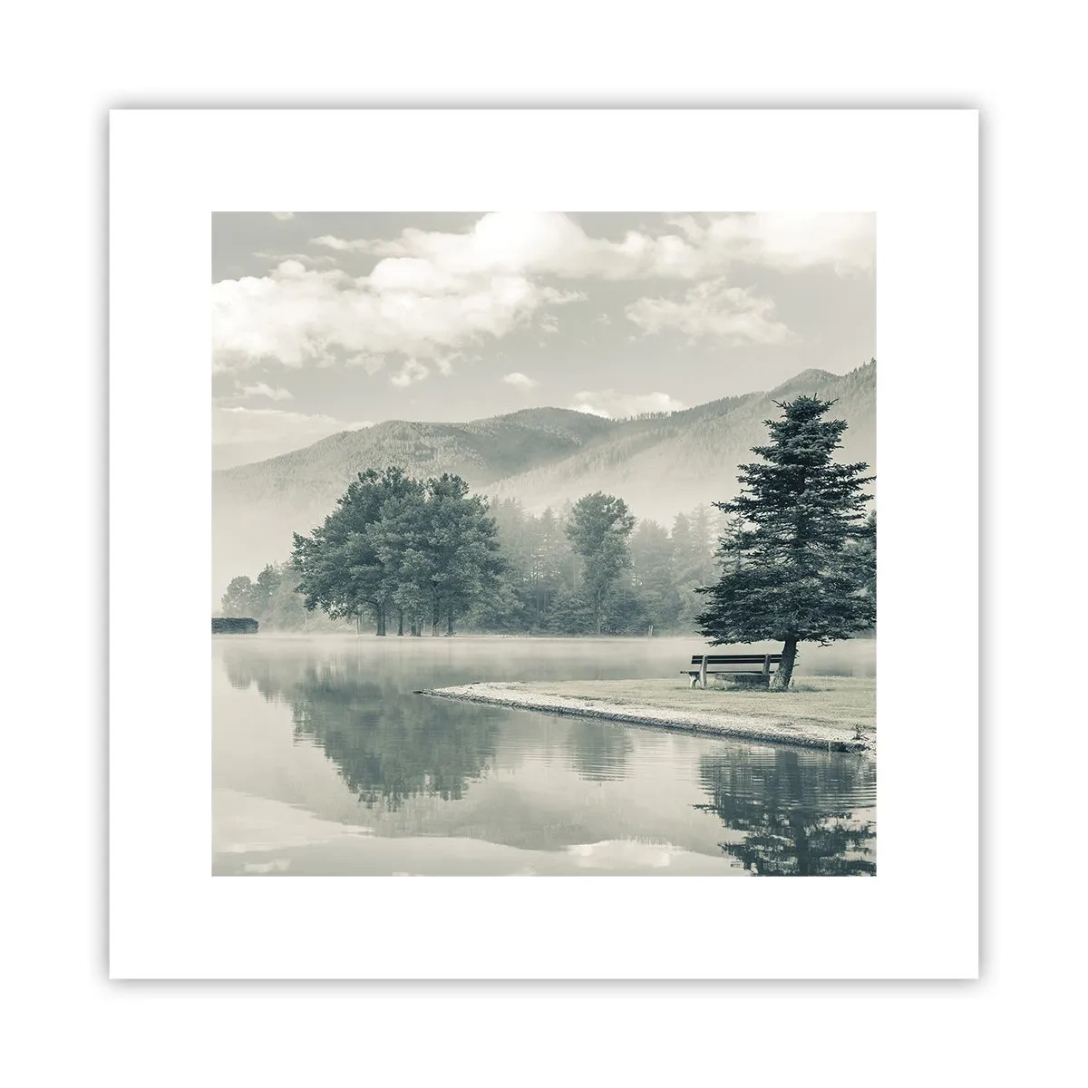 Plakat - Jezioro jeszcze śpi - 30x30 cm