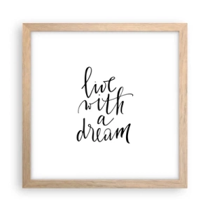 Plakat w ramie jasny dąb - Of course - 30x30 cm