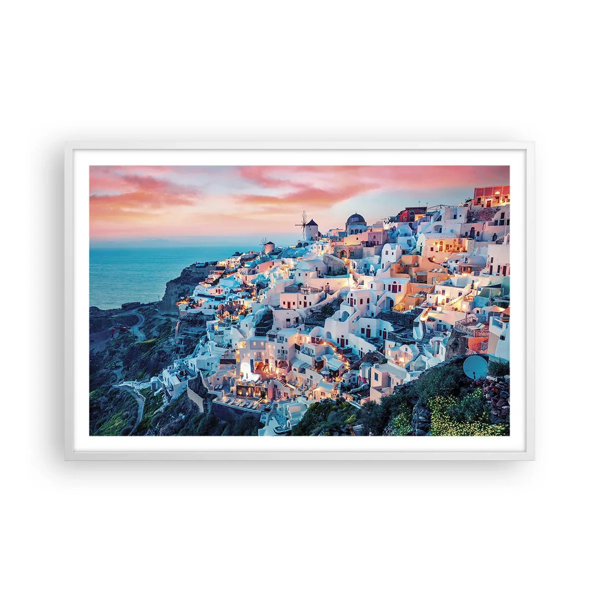 Plakat w białej ramie - Twoje wielkie greckie wakacje - 91x61 cm