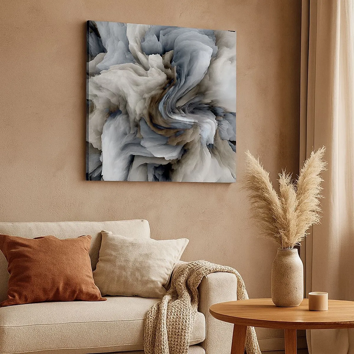 Obraz na płótnie - Kamień i kwiat - 30x30 cm