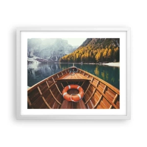 Plakat w białej ramie - Górska wycieczka - 50x40 cm