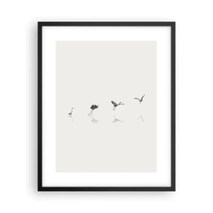 Plakat w czarnej ramie - Cztery proste kroki - 40x50 cm