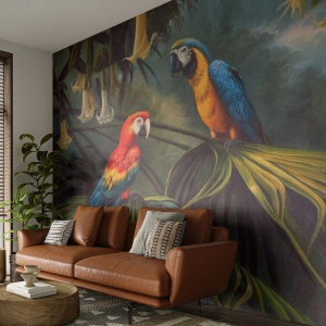 Fototapeta na wymiar Standard Eco - Romantyzm w tropikach - Papuga Ara, Zwierzęta, Las Tropikalny