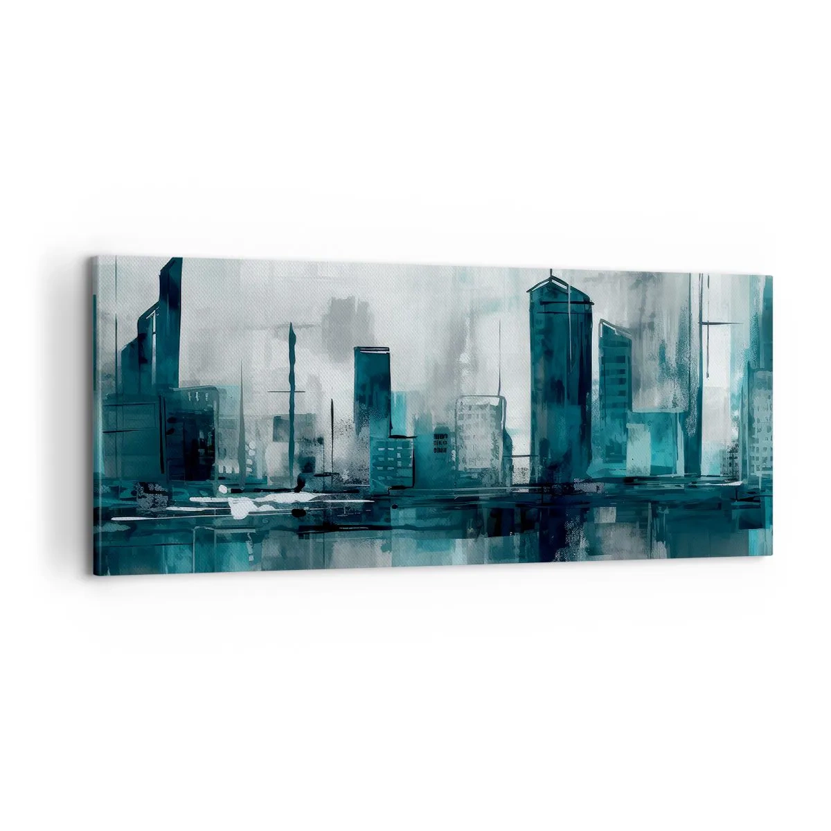 Obraz na płótnie - Miasto w kolorze deszczu - 100x40 cm