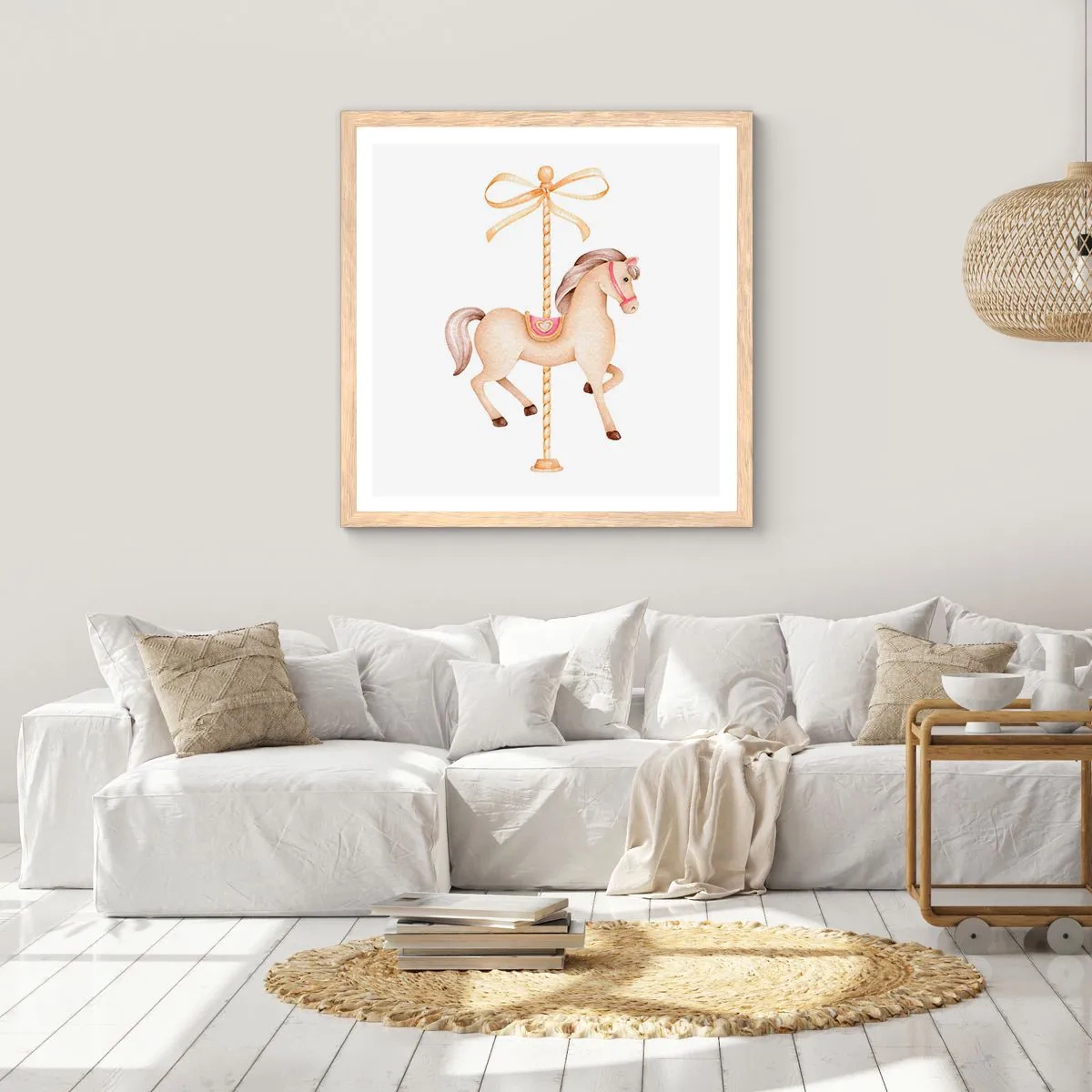 Plakat w ramie jasny dąb - Wdzięcznym kłusem - 40x40 cm