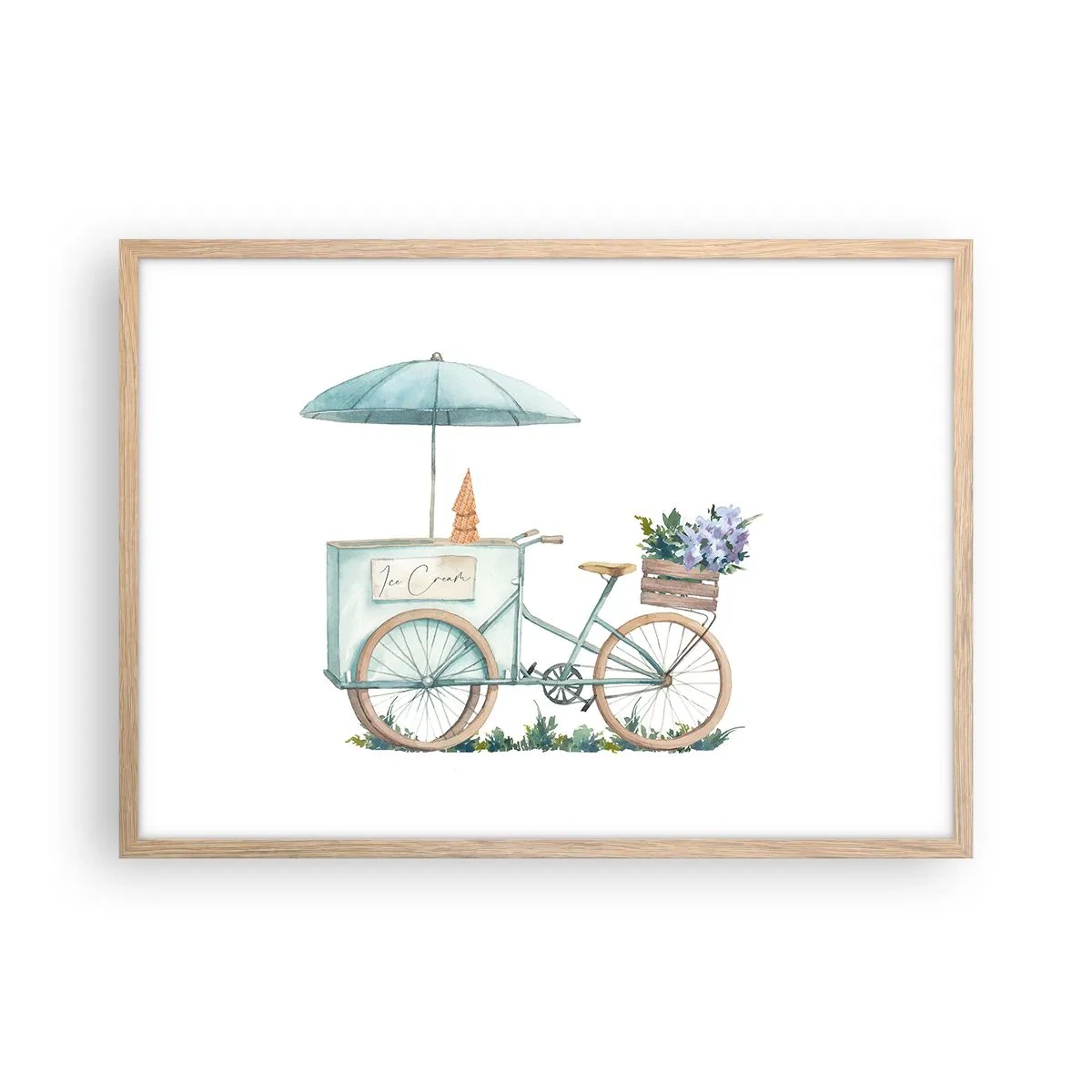 Plakat w ramie jasny dąb - Słodkie wspomnienie lata - 70x50 cm