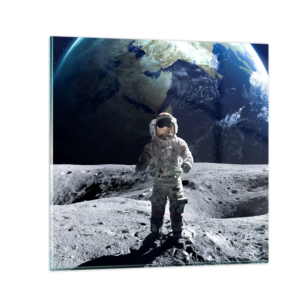 Obraz na szkle - Pozdrowienia z Księżyca - 40x40 cm