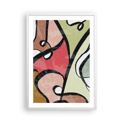 Plakat w białej ramie - Piruety wśród barw - 50x70 cm