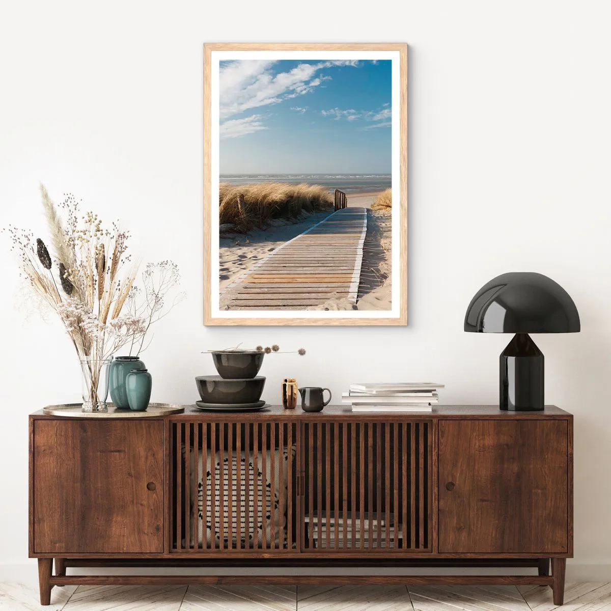 Plakat w ramie jasny dąb - Za wydmą, w szumie traw - 70x100 cm