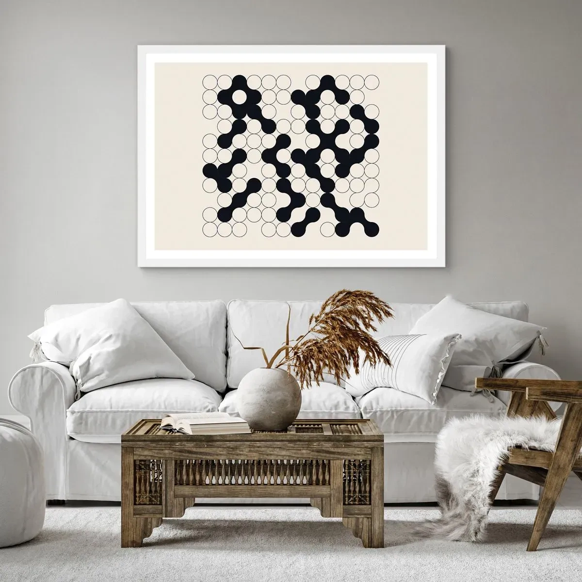 Plakat w białej ramie - Chińska gra – wariacja - 50x40 cm