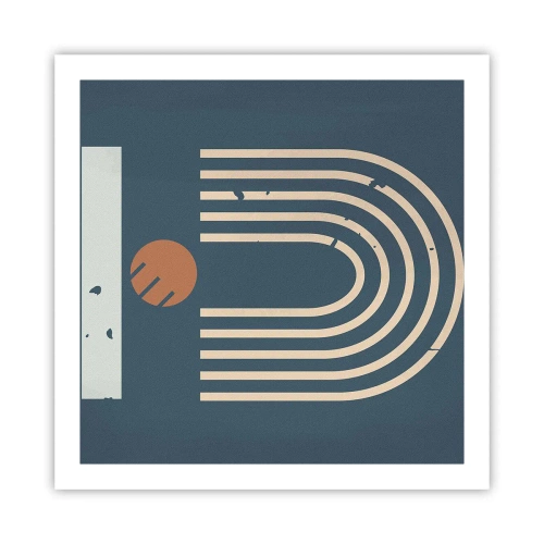 Plakat - Geometria na granacie - 60x60 cm