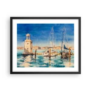 Plakat w czarnej ramie - Słoneczna laguna - 50x40 cm