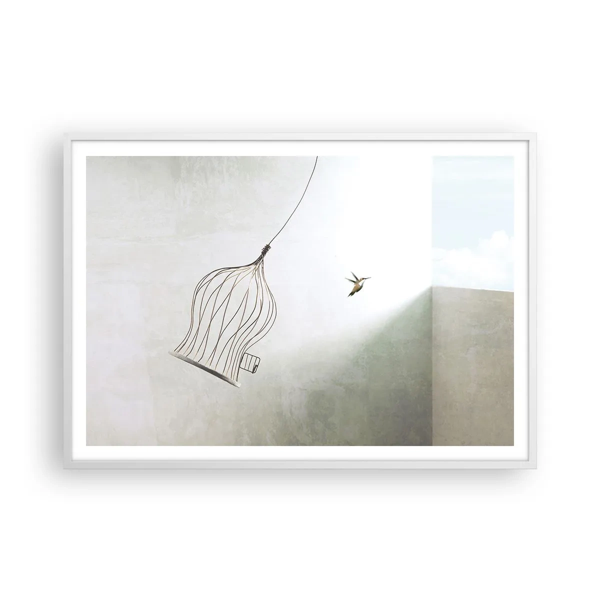 Plakat w białej ramie - W swoim żywiole - 100x70 cm