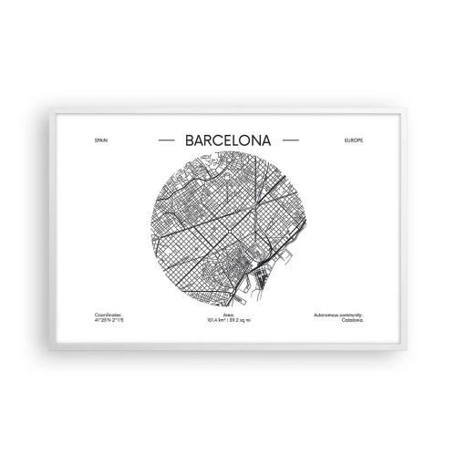 Plakat w białej ramie - Anatomia Barcelony - 91x61 cm