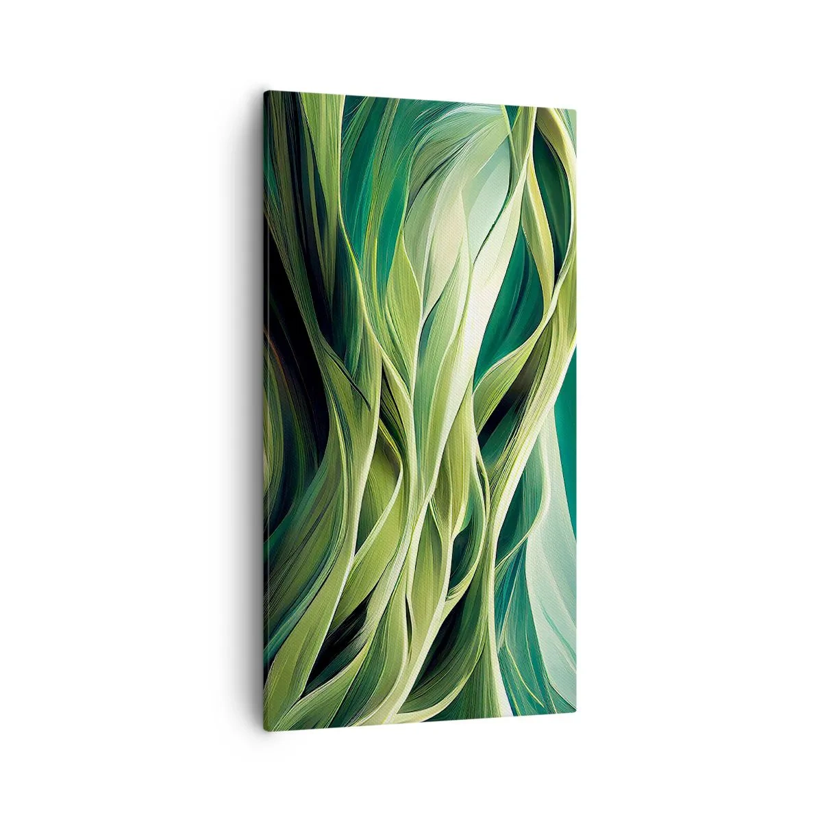 Obraz na płótnie - Abstrakcyjna gra w zielone - 55x100 cm