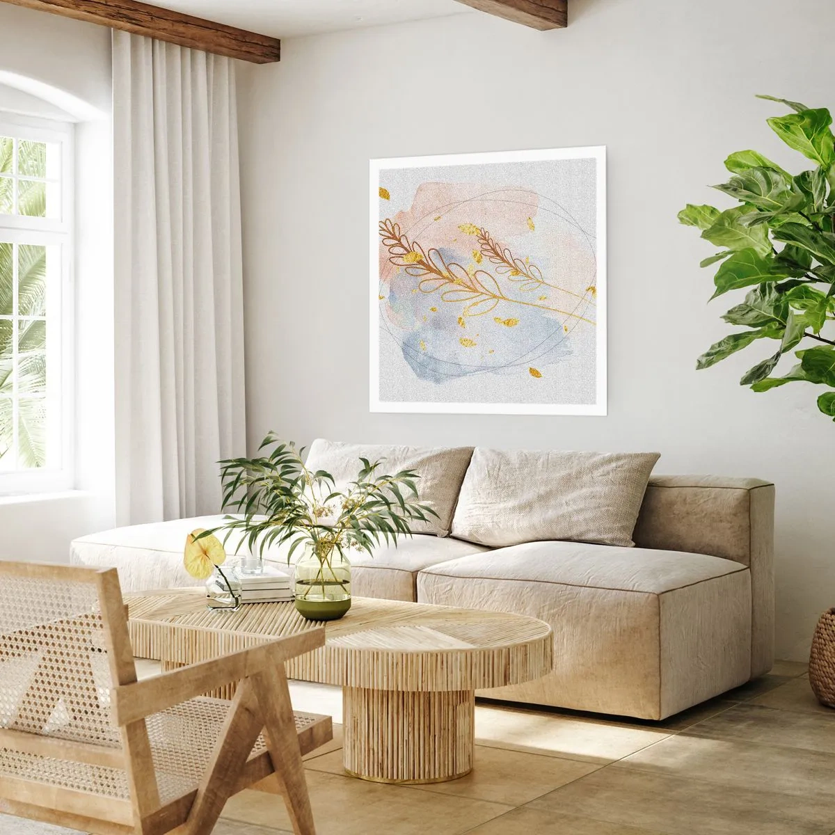 Plakat - Złoty podmuch - 50x50 cm