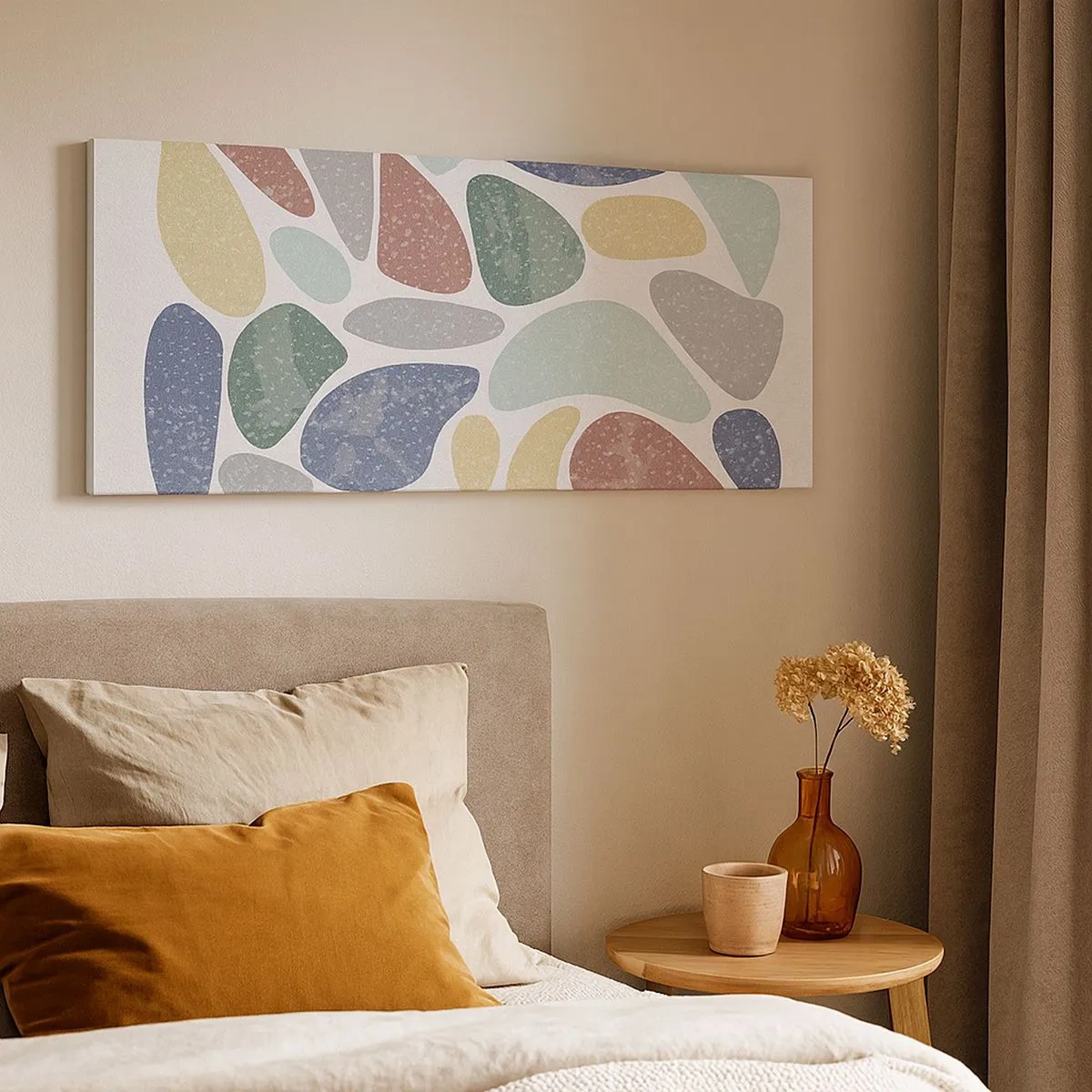 Obraz na płótnie - Mozaika pudrowanych barw - 100x40 cm