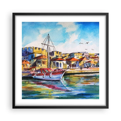 Plakat w czarnej ramie - Tęczowe popołudnie - 50x50 cm