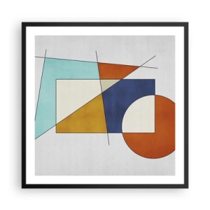 Plakat w czarnej ramie - Abstrakcja: modernistyczna zabawa - 60x60 cm