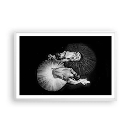 Plakat w białej ramie - Jin i jang – idealna równowaga - 91x61 cm