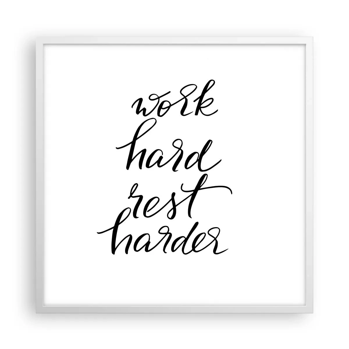 Plakat w białej ramie - Życiowa równowaga - 60x60 cm