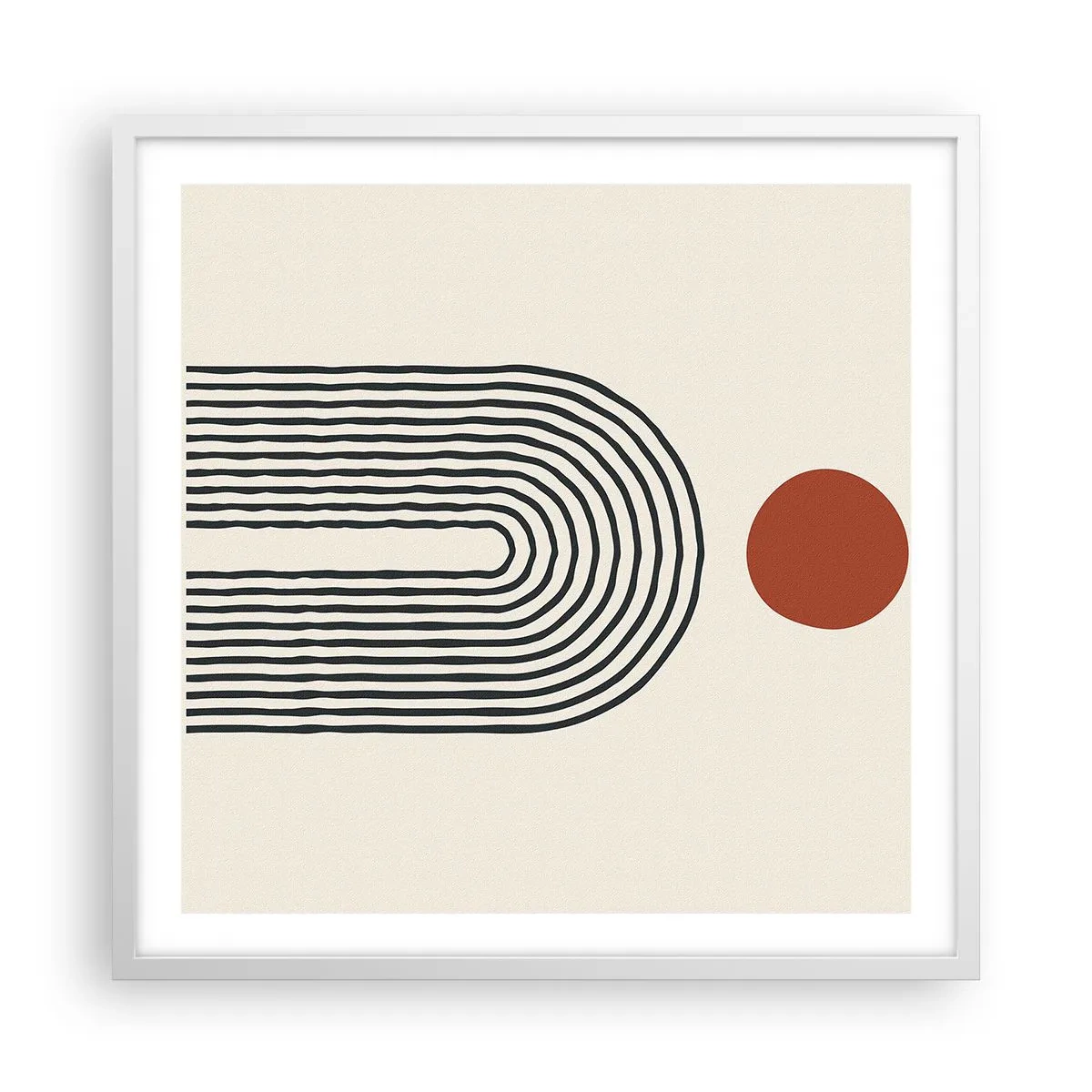 Plakat w białej ramie - Magnetyzm kształtów i barw - 60x60 cm