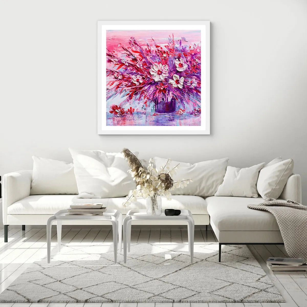 Plakat w białej ramie - Niewinność i namiętność  - 30x30 cm