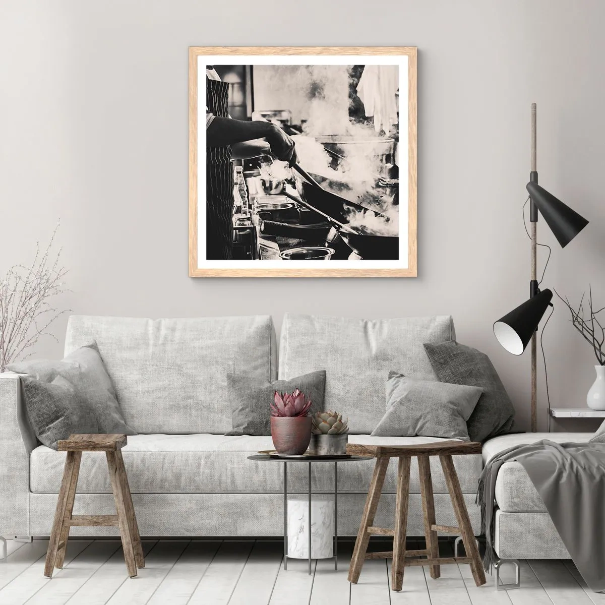 Plakat w ramie jasny dąb - Alchemia smaków - 60x60 cm