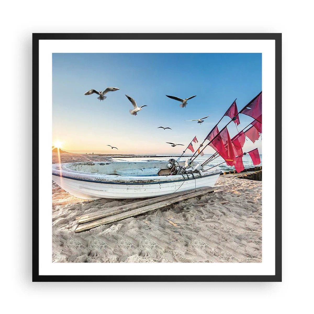 Plakat w czarnej ramie - Zasłużony odpoczynek - 60x60 cm