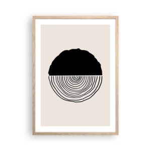 Plakat w ramie jasny dąb - Pół na pół - 50x70 cm
