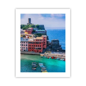 Plakat - Śródziemnomorskie magiczne miasteczko - 40x50 cm