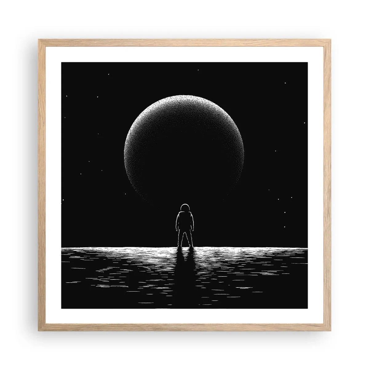 Plakat w ramie jasny dąb - Twarzą w twarz - 60x60 cm
