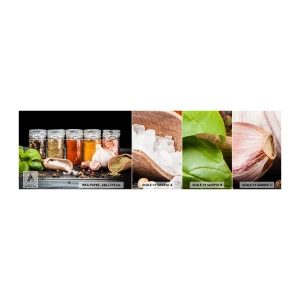 Fototapeta Próbka Samoprzylepna Deluxe Sticker - Żeby życie miało smak - Gastronomia, Suszone Zioła, Przyprawy - 100x30 cm