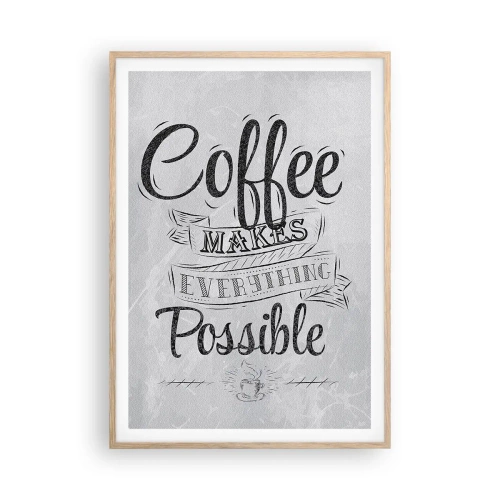Plakat w ramie jasny dąb - Jak tu nie kochać kawy - 70x100 cm