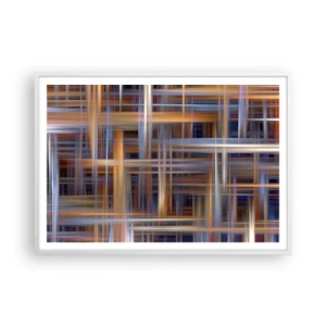 Plakat w białej ramie - Utkane ze światła - 100x70 cm