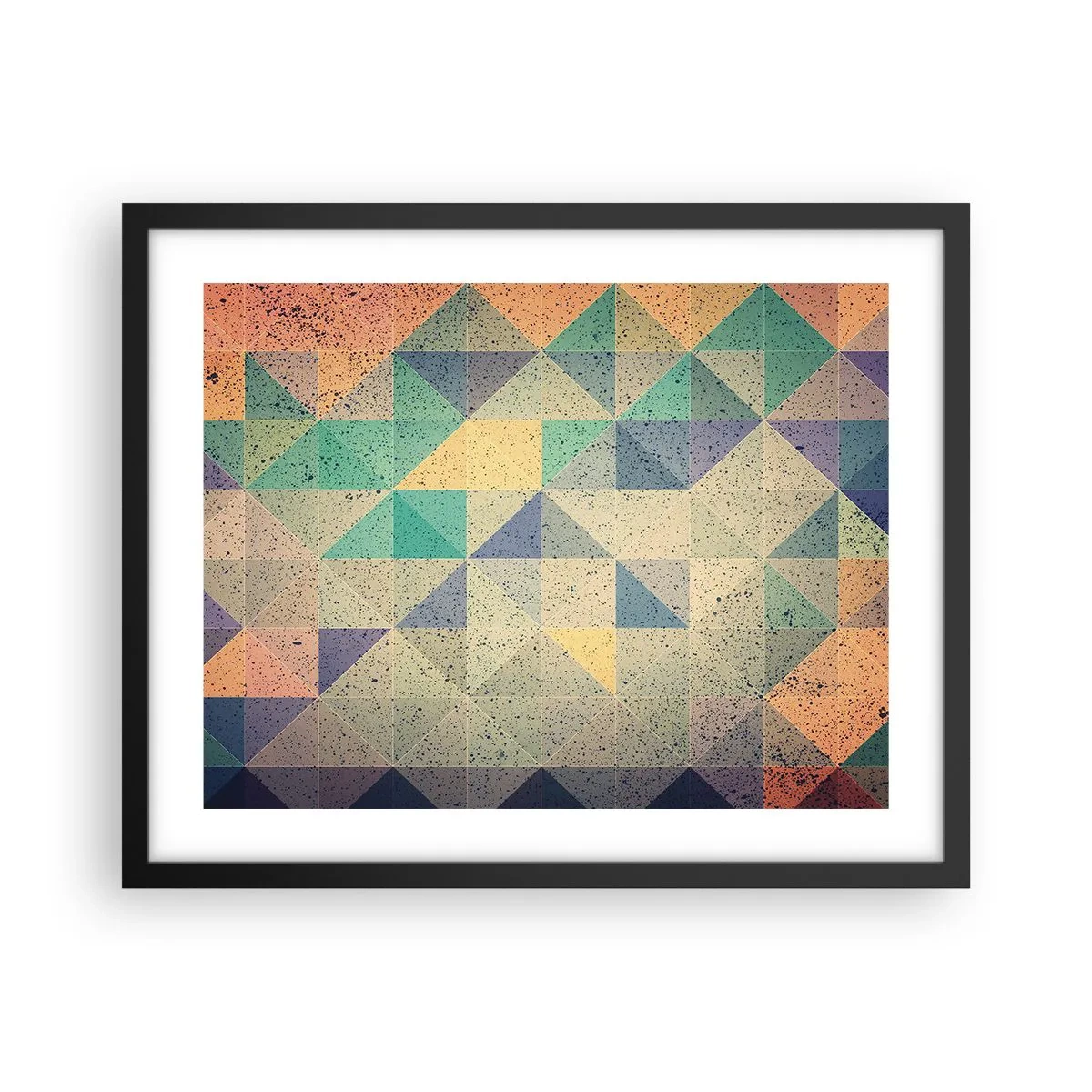 Plakat w czarnej ramie - Republika trójkątów - 50x40 cm