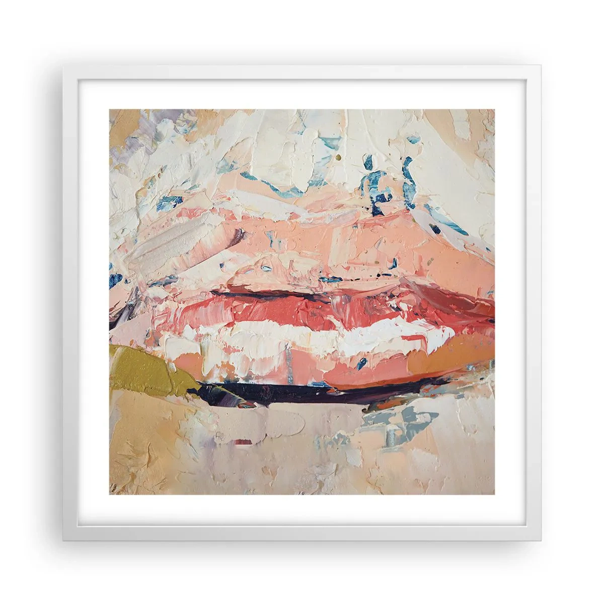 Plakat w białej ramie - Budzi zmysły - 50x50 cm