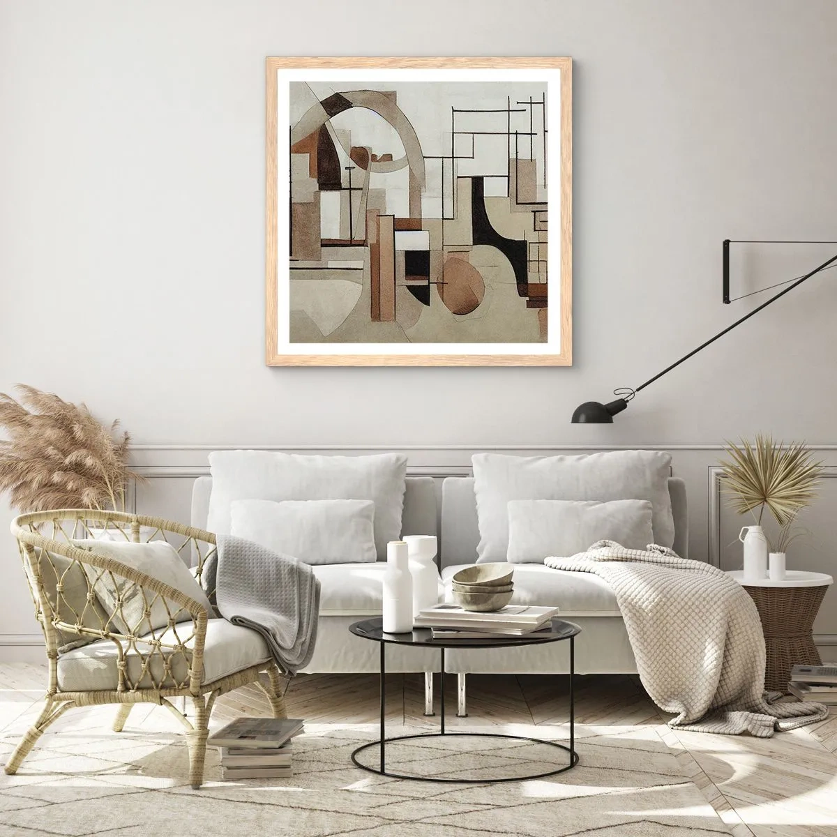 Plakat w ramie jasny dąb - Pejzaż miejski 2.0 - 40x40 cm