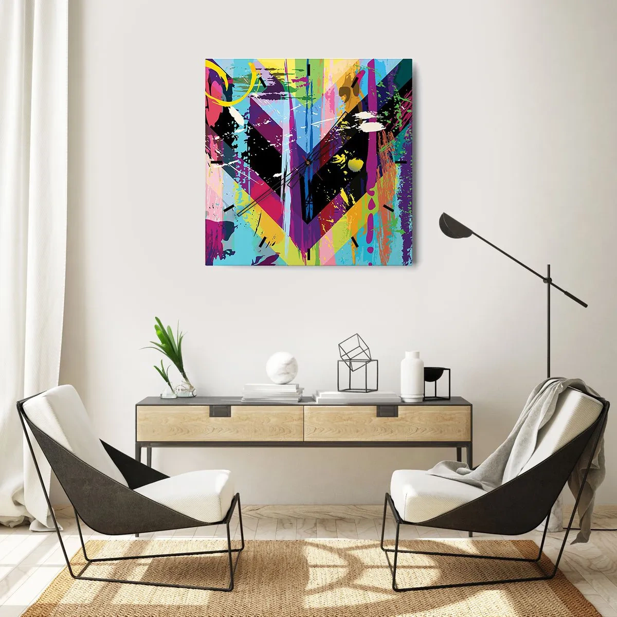 Zegar ścienny - Z góry na dół - 40x40 cm