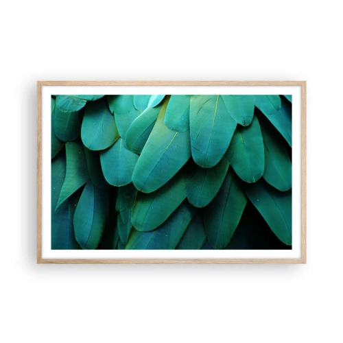 Plakat w ramie jasny dąb - Precyzja papuziej natury - 91x61 cm