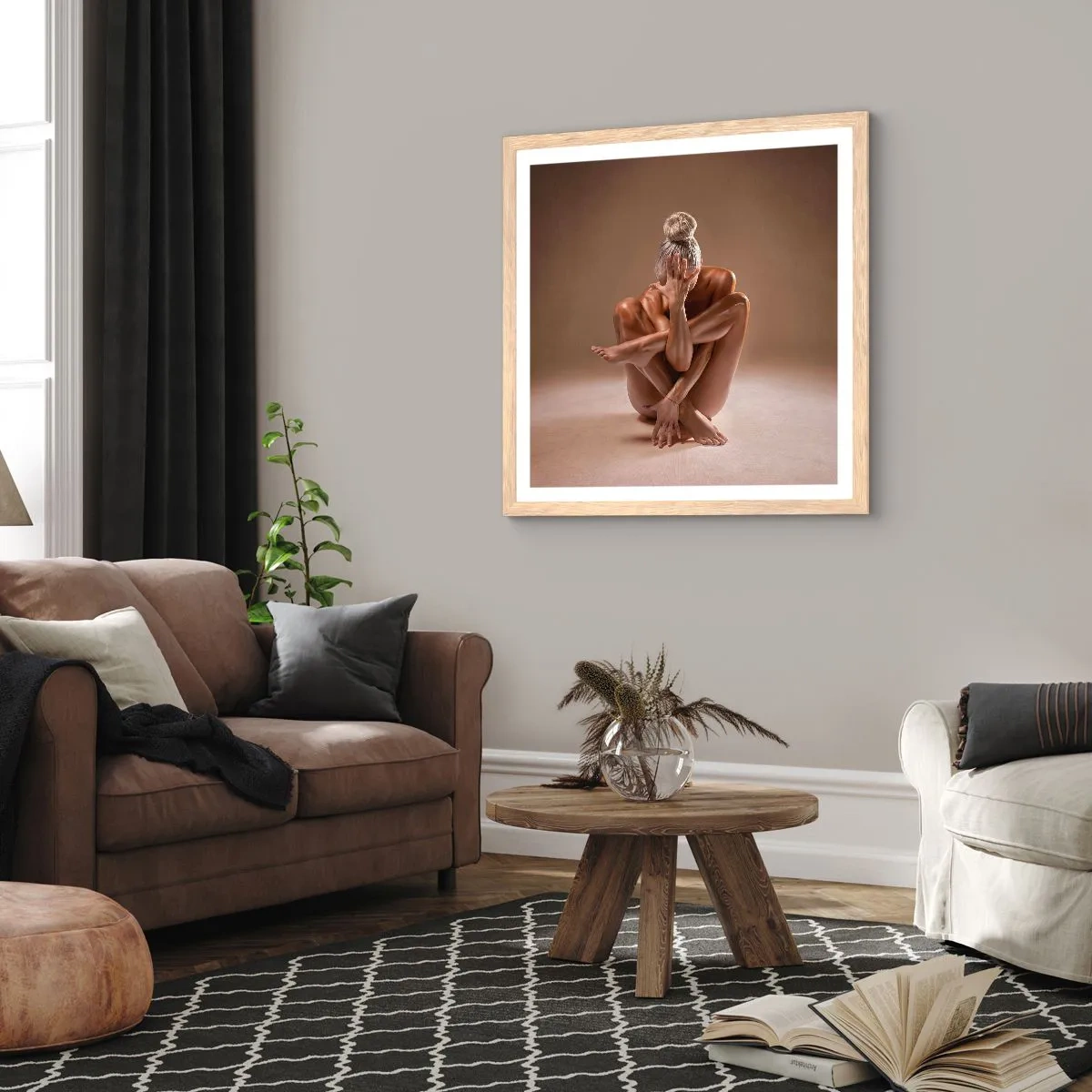 Plakat w ramie jasny dąb - Jedność ciała i ducha - 40x40 cm
