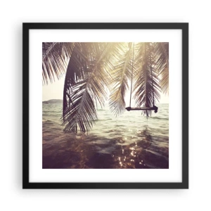 Plakat w czarnej ramie - Można bujać w obłokach do woli - 40x40 cm