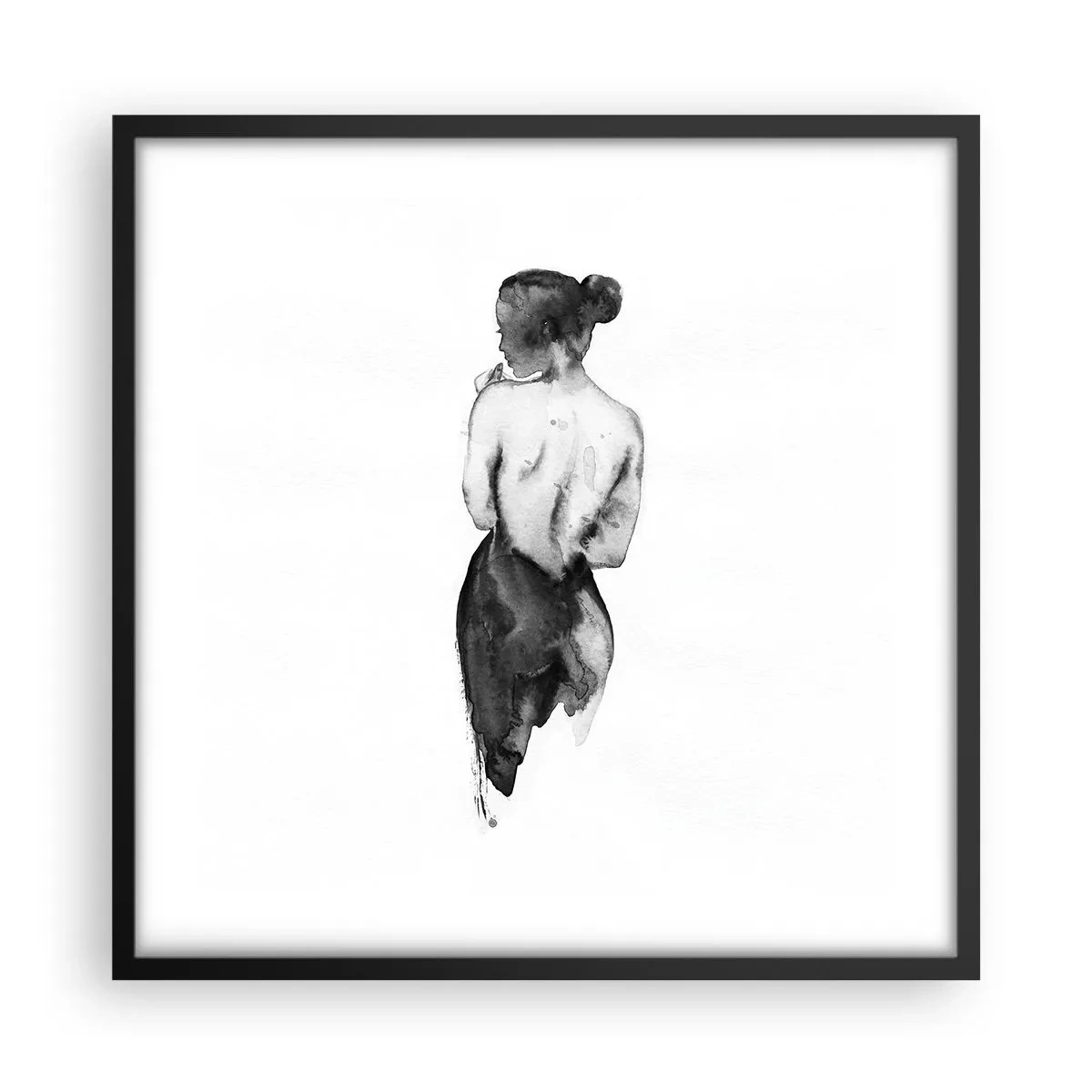Plakat w czarnej ramie - Przy niej świat znika - 50x50 cm