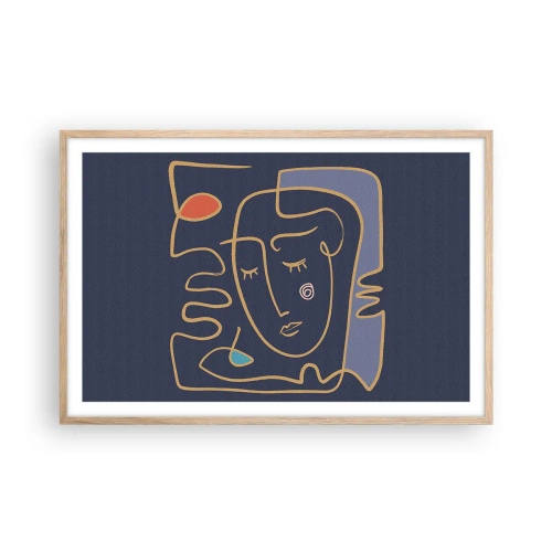 Plakat w ramie jasny dąb - W zamyśleniu - 91x61 cm