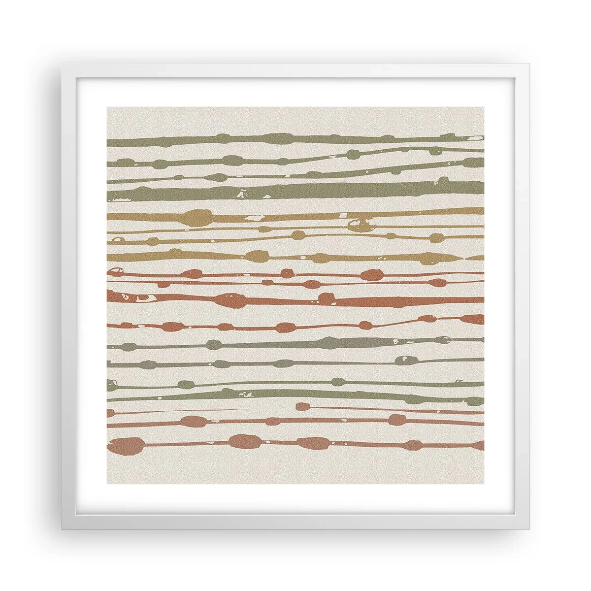 Plakat w białej ramie - Muzyczny zapis barw - 50x50 cm